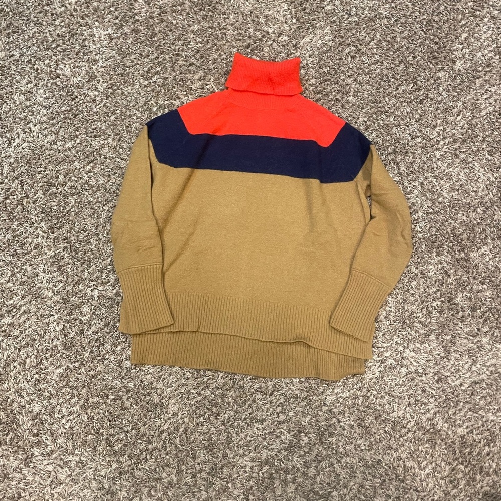 JCrew Colorblock Turtleneck Sweater